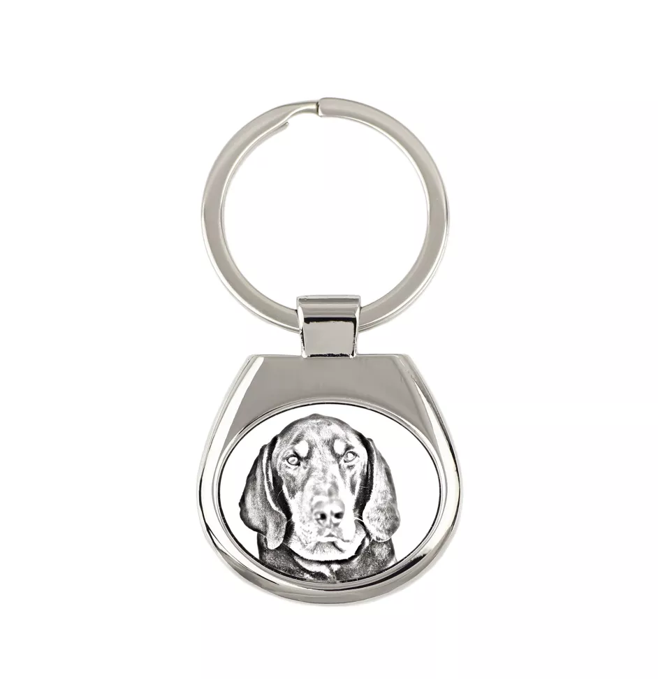 Black and Tan Coonhound I - keychain with a dog, keychain with a print, personalized pendant from the Art-Dog brand