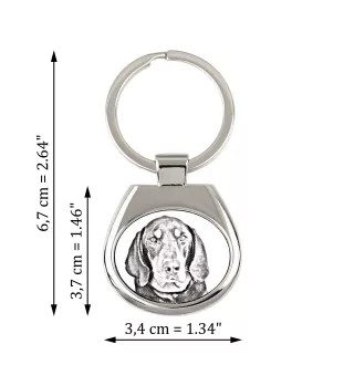 Chien noir et feu pour la chasse au raton laveur I - porte-clés avec chien, porte-clés imprimé, breloque personnalisée de la marque Art-Dog
