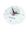 Bichon Frise, Gelockter Bichon, Tenneriffahündchen - geometrische Wanduhr mit Bild und Aufschrift der Marke Art-Dog