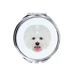 Bichon a poil frise, Bichon Frise, Bichon Tenerife - miroir avec une image et un motif géométrique de la marque Art-Dog