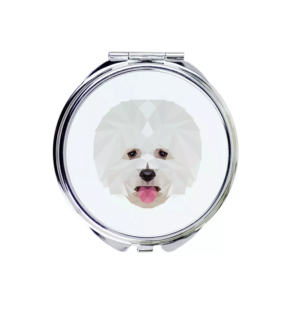 Bichon a poil frise, Bichon Frise, Bichon Tenerife - miroir avec une image et un motif géométrique de la marque Art-Dog