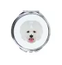 Bichon a poil frise, Bichon Frise, Bichon Tenerife - miroir avec une image et un motif géométrique de la marque Art-Dog
