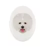 Bichon Frise, Bichon Tenerife, Bichon a poil frise - a plate with a geometric design and the brand name Art-Dog