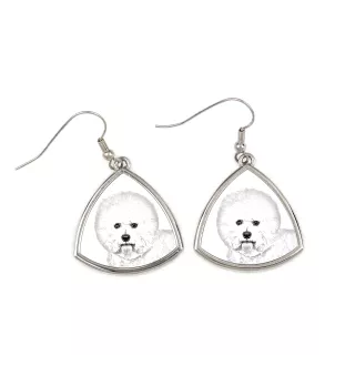 Bichon a poil frise, Bichon Frise, Bichon Tenerife - boucles d'oreilles avec chien, boucles d'oreilles pendantes avec photo, bijoux personnalisés avec impression de la marque Art-Dog