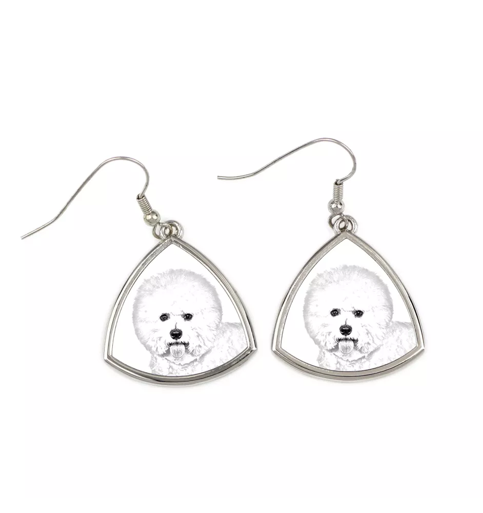 Bichon a poil frise, Bichon Frise, Bichon Tenerife - boucles d'oreilles avec chien, boucles d'oreilles pendantes avec photo, bijoux personnalisés avec impression de la marque Art-Dog