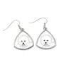 Bichon Frise, Gelockter Bichon, Tenneriffahündchen - Hund Ohrringe, hängende Ohrringe mit Bild, personalisierter Schmuck mit dem Aufdruck der Marke Art-Dog
