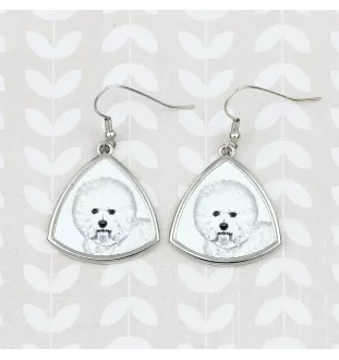 Bichon a poil frise, Bichon Frise, Bichon Tenerife - boucles d'oreilles avec chien, boucles d'oreilles pendantes avec photo, bijoux personnalisés avec impression de la marque Art-Dog