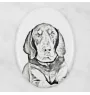 Black and tan coonhound I płyta nagrobna ze zdjęciem psa Art-Dog