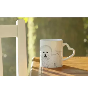 Bichon Frise, Gelockter Bichon, Tenneriffahündchen - Tasse mit Hund, entzückende Tasse mit herzförmigem Henkel, universelles Geschenk der Marke Art-Dog