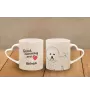 Bichon Frise, Bichon Tenerife, Bichon a poil frise - cup with a dog, adorable cup with a heart-shaped handle, universal gift from the Art-Dog brand