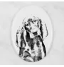 Schwarz-Lohfarbener Waschbärenhund, Black and Tan Coonhound - Gedenktafel mit einem Foto eines Hundes, Grabplatte mit Druck, personalisierte ovale Platte der Marke Art-Dog