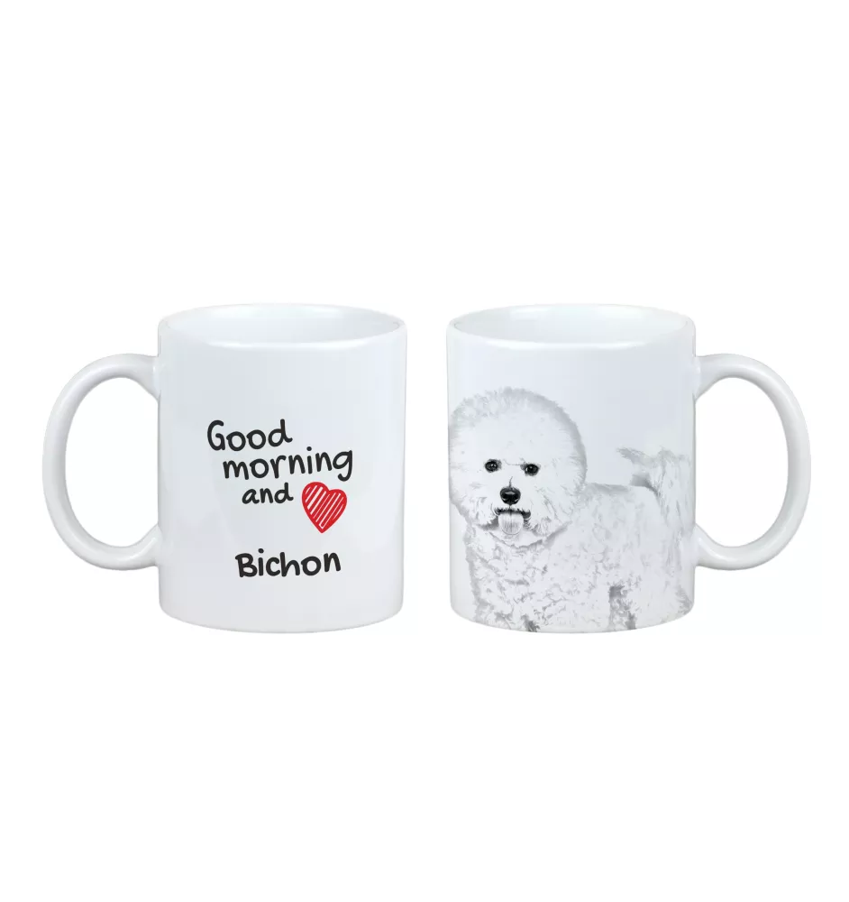 Bichon Frise, Gelockter Bichon, Tenneriffahündchen - Tasse mit Hund, Tasse mit Bild, personalisiertes Geschenk der Marke Art-Dog