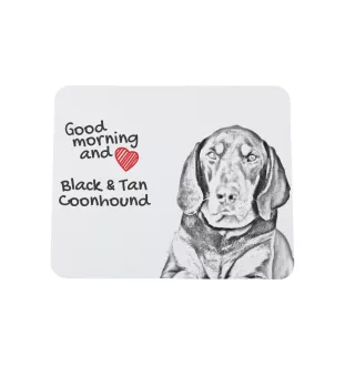 Black and Tan Coonhound I - mouse pad with print, personalized dog-themed mouse pad, unique gadget for an office worker by Art-Dog brand