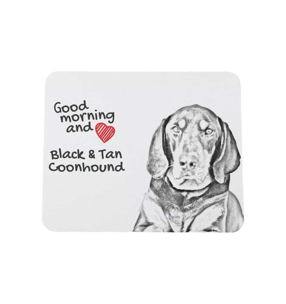 Black and Tan Coonhound I - mouse pad with print, personalized dog-themed mouse pad, unique gadget for an office worker by Art-Dog brand