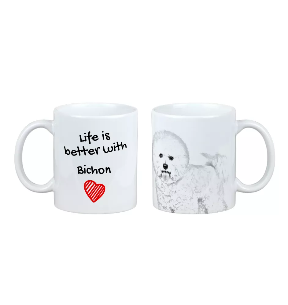 Bichon Frise, Bichon Tenerife, Bichon a poil frise - cup with a dog, cup with a photo, personalized gift from the Art-Dog brand