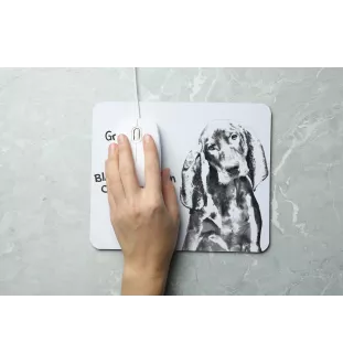 Black and Tan Coonhound - mouse pad with print, personalized dog-themed mouse pad, unique gadget for an office worker by Art-Dog brand