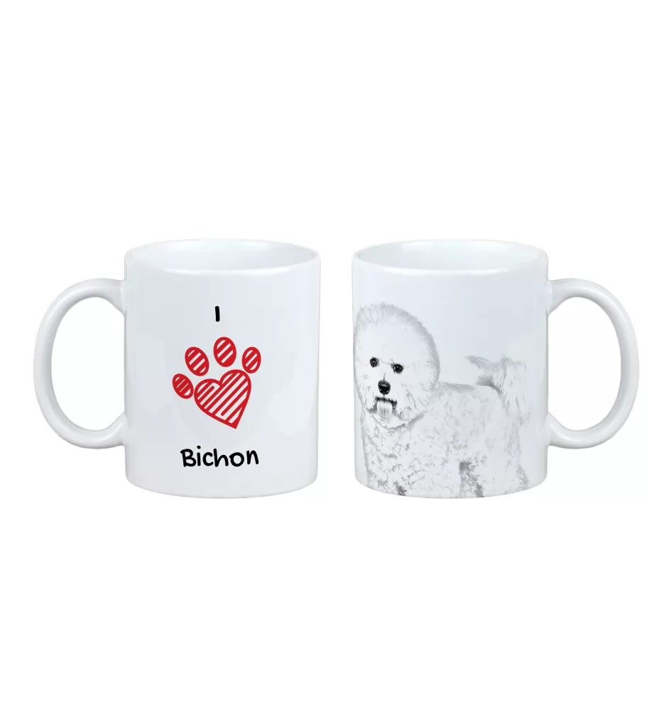 Bichon Frise, Bichon Tenerife, Bichon a poil frise - cup with a dog, cute cup with graphics, a gift with your photo from the Art-Dog brand