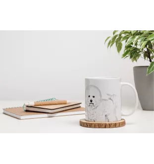 Bichon Frise, Bichon Tenerife, Bichon a poil frise - cup with a dog, cheerful cup for a dog lover, personalized gift from the Art-Dog brand