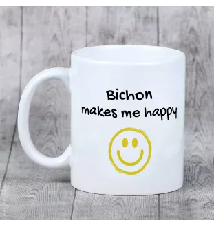 Bichon Frise kubek z psem Makes me happy Art-Dog