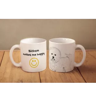 Bichon a poil frise, Bichon Frise, Bichon Tenerife - tasse avec chien, une tasse joyeuse pour les amoureux des chiens, un cadeau personnalisé de la marque Art-Dog