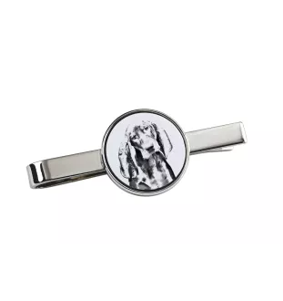 Black and Tan Coonhound - tie clip with a dog, personalized tie clip, a unique gift for a man from the Art-Dog brand