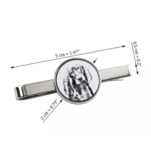 Black and Tan Coonhound - tie clip with a dog, personalized tie clip, a unique gift for a man from the Art-Dog brand