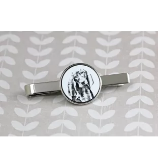 Black and Tan Coonhound - tie clip with a dog, personalized tie clip, a unique gift for a man from the Art-Dog brand