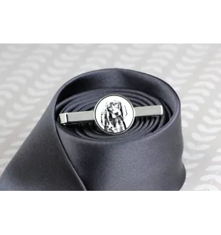 Schwarz-Lohfarbener Waschbärenhund, Black and Tan Coonhound - Krawattenklammer mit Hund, personalisierter Krawattenclip, einzigartiges Geschenk für Männer von der Marke Art-Dog