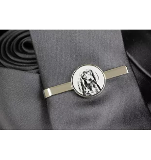 Schwarz-Lohfarbener Waschbärenhund, Black and Tan Coonhound - Krawattenklammer mit Hund, personalisierter Krawattenclip, einzigartiges Geschenk für Männer von der Marke Art-Dog