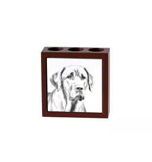 Chien noir et feu pour la chasse au raton laveur - porte-stylo avec chien, organiseur de bureau avec impression, décoration de bureau personnalisée de la marque Art-Dog