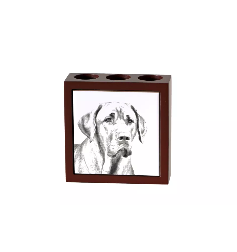 Schwarz-Lohfarbener Waschbärenhund, Black and Tan Coonhound - Stifthalter mit Hund, Schreibtischorganizer mit Aufdruck, personalisierte Schreibtischdekoration der Marke Art-Dog