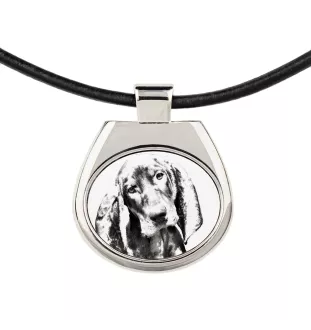 Chien noir et feu pour la chasse au raton laveur - collier avec chien, pendentif personnalisé avec photo, collier unique pour femmes et hommes de la marque Art-Dog