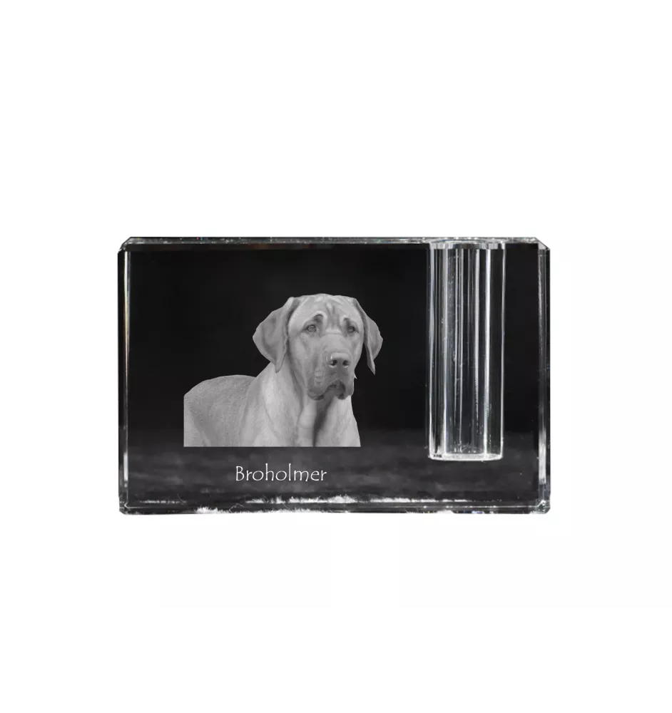 Chien noir et feu pour la chasse au raton laveur - Porte-stylos, organiseur en cristal avec photo de chien, décoration de bureau unique par la marque Art-Dog