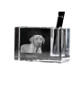 Chien noir et feu pour la chasse au raton laveur - Porte-stylos, organiseur en cristal avec photo de chien, décoration de bureau unique par la marque Art-Dog