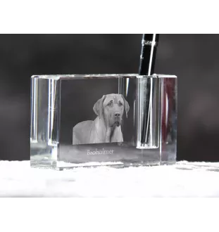 Black and Tan Coonhound - Pen stand, crystal organiser with dog photo, unique desk decoration by Art-Dog brand