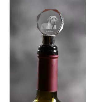 Chien noir et feu pour la chasse au raton laveur - Bouchon de bouteille, bouchon de vin en cristal avec photo, cadeau personnalisé pour barman par la marque Art-Dog