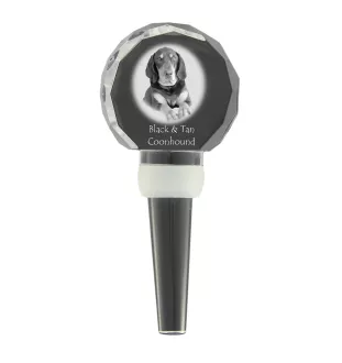 Black and Tan Coonhound I - Crystal bottle stopper, unique wine stopper with photo, personalised gift for sommelier by Art-Dog brand