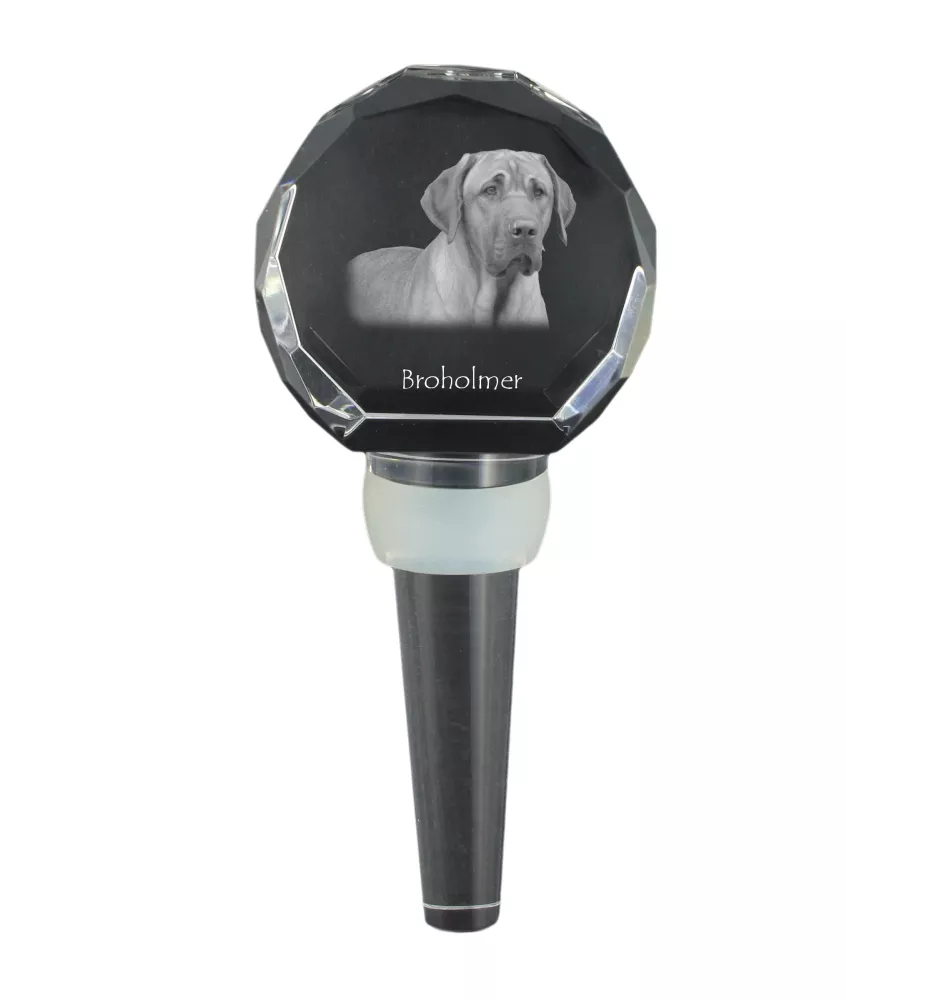 Black and Tan Coonhound - Crystal bottle stopper, unique wine stopper with photo, personalised gift for sommelier by Art-Dog brand