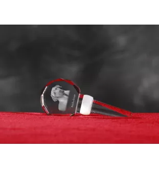 Chien noir et feu pour la chasse au raton laveur - Bouchon de bouteille en cristal, bouchon de vin unique avec photo, cadeau personnalisé pour sommelier par la marque Art-Dog