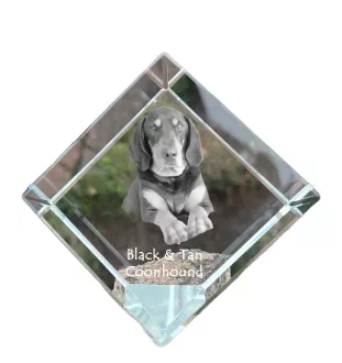 Black and tan coonhound I kostka kryształowa z psem Art-Dog