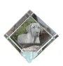 Chien noir et feu pour la chasse au raton laveur - un cube de cristal avec une photo, une photo de cheval dans le cristal, un presse-papiers cubique de la marque Art-Dog