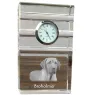 Black and Tan Coonhound - glass clock with a photo, photo of a dog in crystal, personalized standing office clock by Art-Dog brand