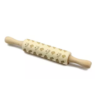 Chien noir et feu pour la chasse au raton laveur - petit rouleau à motifs de chien, rouleau à pâtisserie pour enfant, décoration en argile céramique de la marque Art-Dog