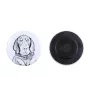 Chien noir et feu pour la chasse au raton laveur I - aimant avec un œil de chien, exceptionnellement léger, aimant puissant, produit fabriqué à la main par la marque Art-Dog