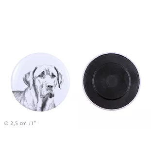 Schwarz-Lohfarbener Waschbärenhund, Black and Tan Coonhound Magnet mit einem Hundepfotenabdruck, außergewöhnlich leicht, starker Magnet, handgefertigtes Produkt der Marke Art-Dog