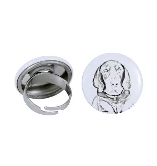 Schwarz-Lohfarbener Waschbärenhund, Black and Tan Coonhound I - Damen Schmuck mit dem Bild eines Hundes, handgefertigtes Produkt, Möglichkeit, Ihr eigenes Foto hinzuzufügen, Marke Art-Dog
