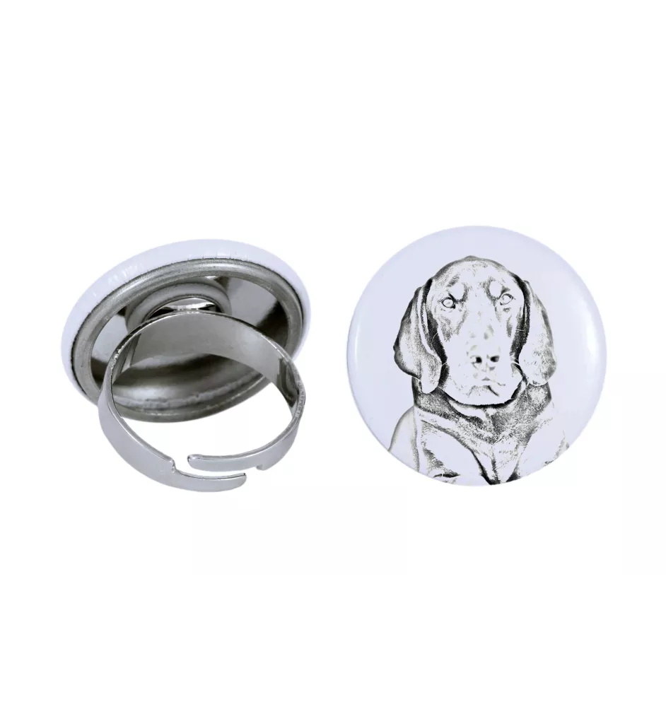 Chien noir et feu pour la chasse au raton laveur I - bijoux pour femmes avec l'image d'un chien, produit fait à la main, possibilité d'ajouter sa propre photo, marque Art-Dog