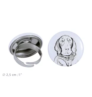 Chien noir et feu pour la chasse au raton laveur I - bijoux pour femmes avec l'image d'un chien, produit fait à la main, possibilité d'ajouter sa propre photo, marque Art-Dog