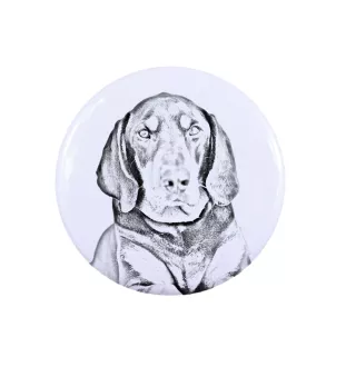 Chien noir et feu pour la chasse au raton laveur I - bijoux pour femmes avec l'image d'un chien, produit fait à la main, possibilité d'ajouter sa propre photo, marque Art-Dog
