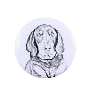 Black and Tan Coonhound I - pin with your dog, add your own photo, Art-Dog brand